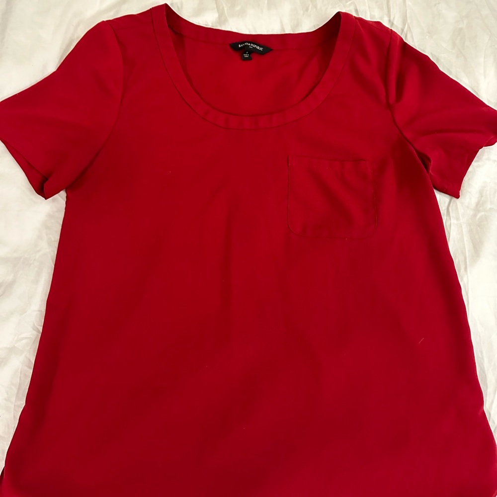 Banana republic red work blouse